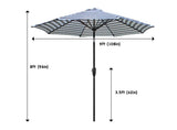 9ft Outdoor Aluminum Patio Umbrella, with Push Button Tilt and Crank for Shade