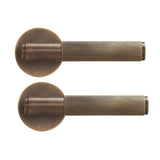 Doo room Brass Door Lever Set Knurled Privacy Passage Dummy Thumb turn Lock