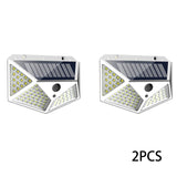 Solar Light Outdoor 100 LED Wall Lamp PIR Motion Sensor Lamp Waterproof