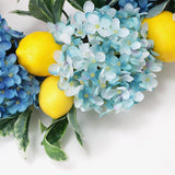 Summer Lemon Wreath Hydrangea Wreath for Front Door Fruit Wreath