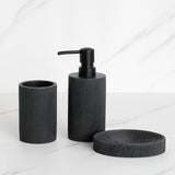 Black Bathroom Accessories Soap Dispenser Toothbrush Holder Tumbler Soap