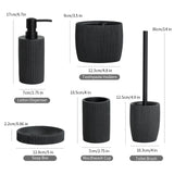 Black Bathroom Accessories Soap Dispenser Toothbrush Holder Tumbler Soap