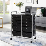 12 Drawer Rolling Storage Cart Organizer with Lockable Wheels