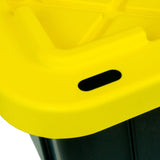 23 Gal. Plastic Storage Tote, Black Bottom and Yellow Snap Lid (4 pk.)