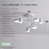 6 Heads LED Modern Ceiling Chandelier Hanging Lamp for Ceiling Dining Living Room