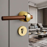 Black Walnut Door Lock American Style Bedroom Door Lock Interior Door Handle