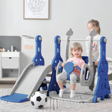toddler Slide and Swing Set 3 in 1, Kids Playground Climber Swing Playset with Basketball Hoops