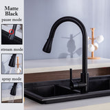 Black Kitchen Tap Pull Out Kitchen Sink Mixer Tap Brushed Nickle Stream Sprayer Head