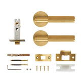 Doo room Brass Door Lever Set Knurled Privacy Passage Dummy Thumb turn Lock