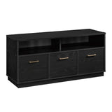 3-Door TV Stand Console for TVs up to 50&quot; Blackwood Tv Stands Furniture