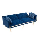 Accent Sofa Mid Century Modern Velvet Fabric Couch Convertible Futon Sofa Bed