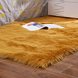 Luxury Rectangle Artificial Wool Sheepskin Soft Fluffy Area Rug White