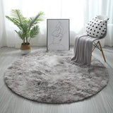 RULDGEE Pink Shaggy tie-dye Round Carpet Colorful Fluffy Alfombra