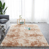 RULDGEE Shaggy Tie-dye Carpet Plush Floor Fluffy Mats Faux Fur Area Rug