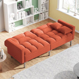 Modern Sofa Couch Linen Upholstered Convertible Folding Futon Sofa Bed Durable