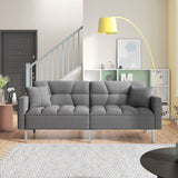 Modern Sofa Couch Linen Upholstered Convertible Folding Futon Sofa Bed Durable