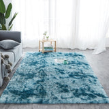 RULDGEE Shaggy Tie-dye Carpet Plush Floor Fluffy Mats Faux Fur Area Rug