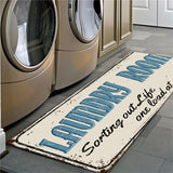 LAUNDRY ROOM Pattern Kitchen Rug Anti-slip Balcony Mats Non-Slip Carpets