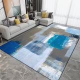 Geometric Carpet for Living Room Velvet Rug Bedroom Soft Square