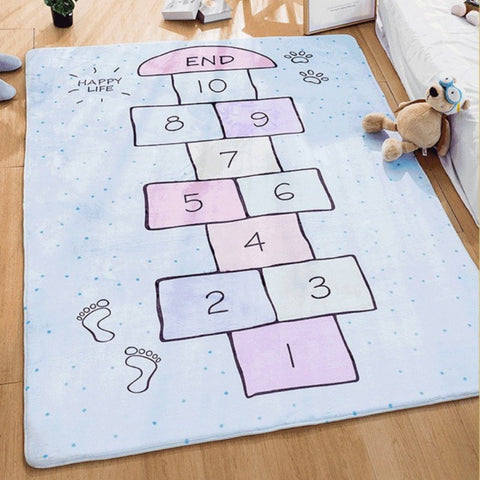 Carpet Game Mat Kids Hop Count Fun Educational Durable Woven Anti Slip
