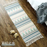 Luxury Bohemia Ethnic Style Cotton Linen Soft Carpet Handmade Tassel