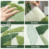 3D Plant Design Flocking Bathroom Mat 1pcs Absorbent Floor Carpet Doormat