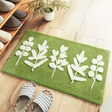 3D Plant Design Flocking Bathroom Mat 1pcs Absorbent Floor Carpet Doormat