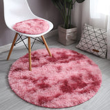 RULDGEE Pink Shaggy tie-dye Round Carpet Colorful Fluffy Alfombra