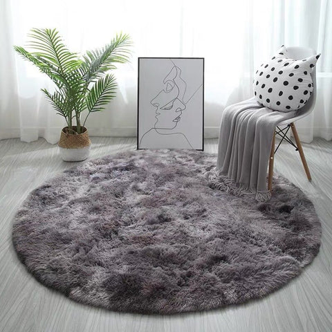 RULDGEE Nordic tie-dye Gradient Color Round Carpet Household