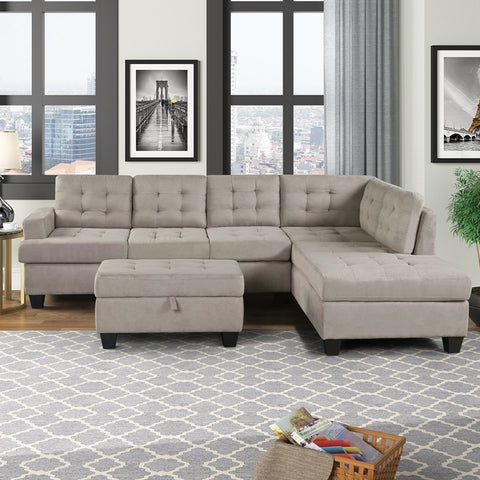 3 Piece Sofa Modern Minimalist Size Apartment Chaise Living Room Combination Symmetrical