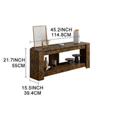 Corner Entertainment Center TV Stand for TVs up 55 Inches,Small Media Console Table Farmhouse Wood TV Cabinet for Living Room