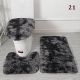 3PCS Flannel Anti Slip Shower Carpets Sets Bathroom Bathmat Set Toilet Rugs