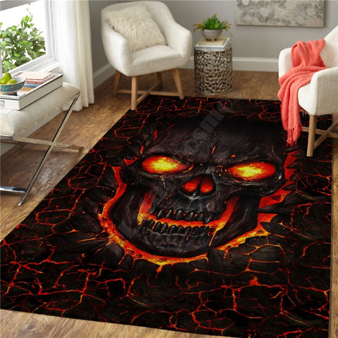 Skull carpet Square Anti-Skid Area Floor Mat 3D Rug Non-slip Mat