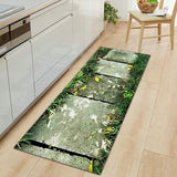 Kitchen Doormat 3D Green Grass Bamboo Print Floor Mat Hallway Living Room