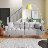 Modern Sofa Couch Linen Upholstered Convertible Folding Futon Sofa Bed Durable