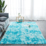 RULDGEE Shaggy Tie-dye Carpet Plush Floor Fluffy Mats Faux Fur Area Rug