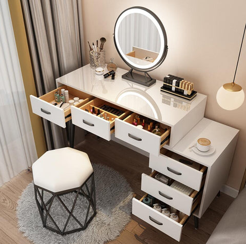 Dressing table multifunctional bedside storage cabinet integrated make-up table