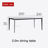 White Marble Stone Dining Table And Upholstered Chair Small Flat Rectangular Dining Table 6 Seater