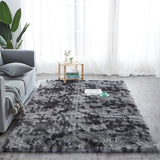 RULDGEE Shaggy Tie-dye Carpet Plush Floor Fluffy Mats Faux Fur Area Rug