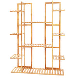 9Tier Bamboo 17Potted Plant Stand Rack Multiple Flowerpot Holder Shelf Indoor Outdoor