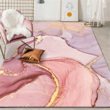 Wish star Pink Gold Oil Painting Abstract Carpet Girls Room Romantic Purple