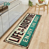 LAUNDRY ROOM Pattern Kitchen Rug Anti-slip Balcony Mats Non-Slip Carpets