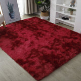 RULDGEE Shaggy Tie-dye Carpet Plush Floor Fluffy Mats Faux Fur Area Rug