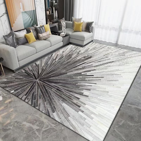 Geometric Carpet for Living Room Velvet Rug Bedroom Soft Square