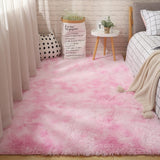 Fluffy Tie Dye Carpets For Bedroom Decor Modern Home Floor Mat Large Washable Nordica