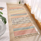 Luxury Bohemia Ethnic Style Cotton Linen Soft Carpet Handmade Tassel