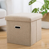 Storage Pouf Small Ottoman Square Rectangular Sofa Bench Pouf Foldable Change