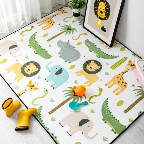 Cute Cartoon Animals Carpet Kids Room Play Tent Area Rugs Children Bedroom