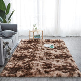 RULDGEE Shaggy Tie-dye Carpet Plush Floor Fluffy Mats Faux Fur Area Rug