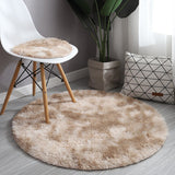 RULDGEE Pink Shaggy tie-dye Round Carpet Colorful Fluffy Alfombra